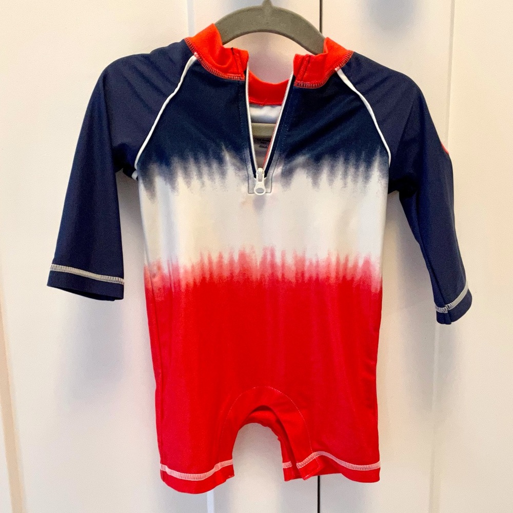 Baby Gap Red, White & Blue Rash Guard One Piece Swimsuit